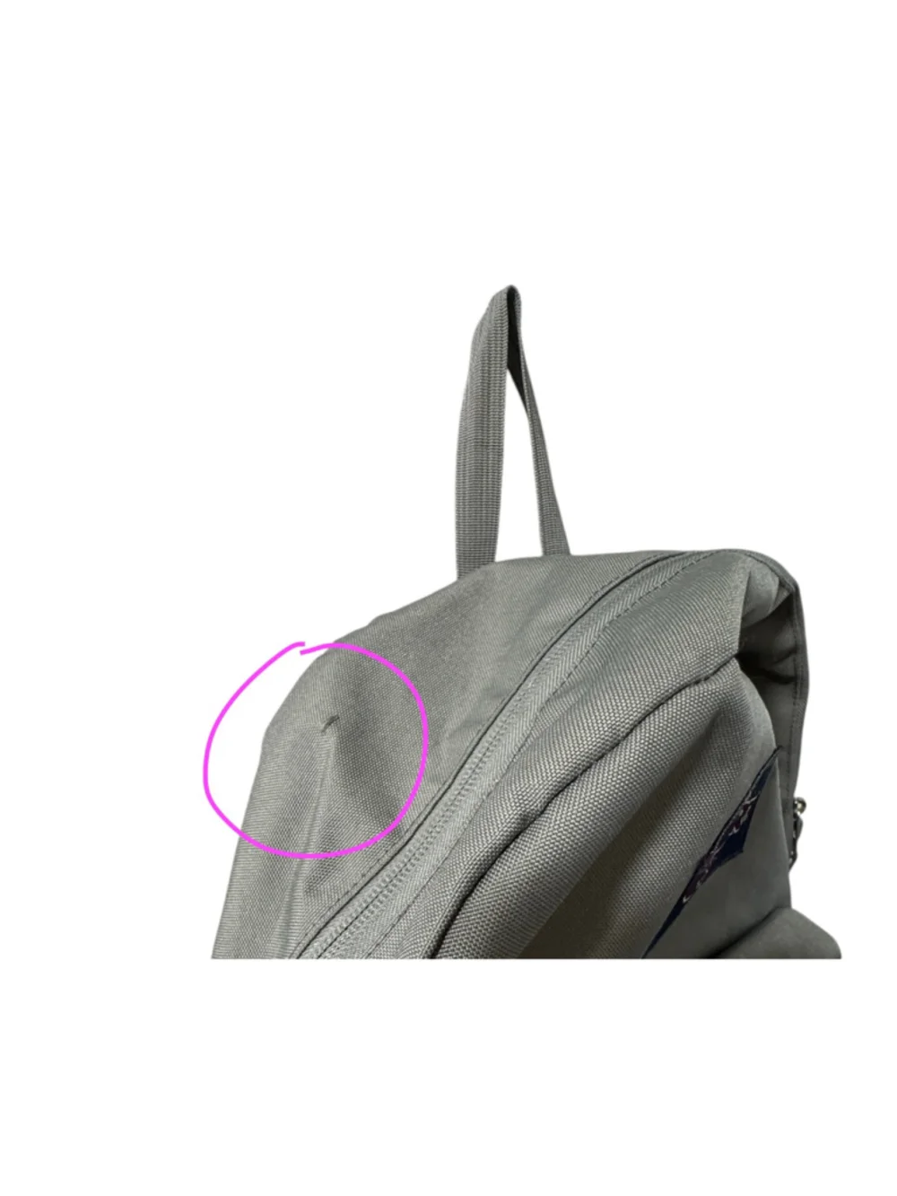 Jansport Grey Backpack with side pocket grey, top zip and front pocket. Light